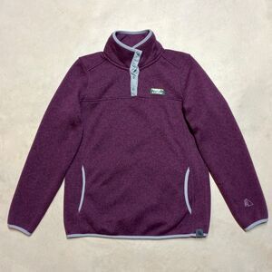 LL Bean Womens Snap Sweater Size MEDIUM Pullover Fleece Outdoor Hiking Jacket